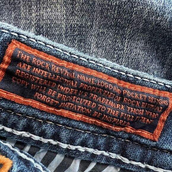 Rock Revival Arella Skinny Raw Hem Jeans Size 27 - Picture 6 of 8